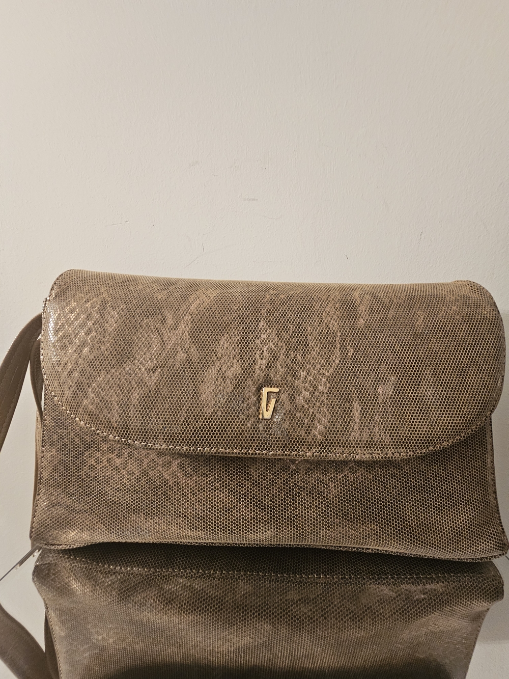 Franco Visconti Textured Gold Crossbody Bag with Minimal Gold Accent